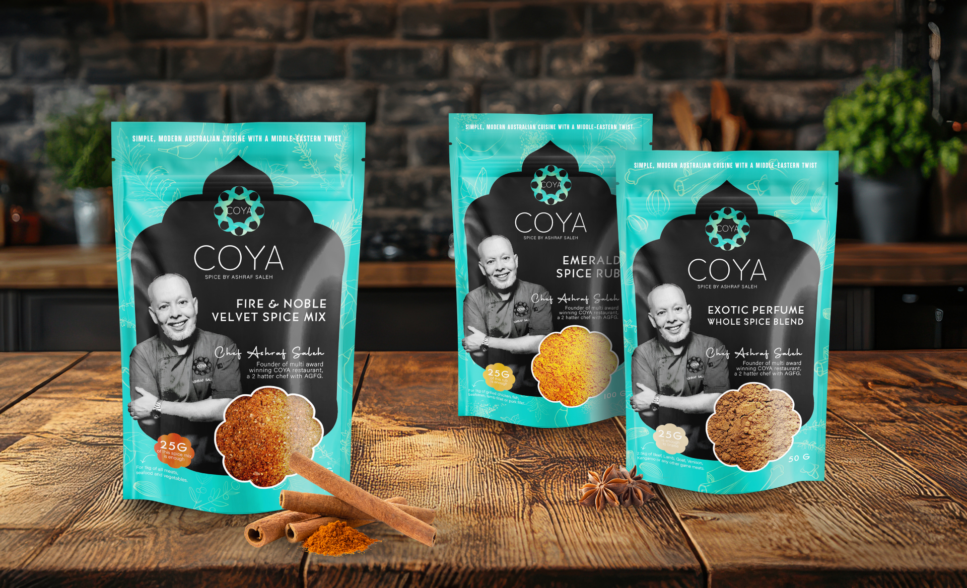 COYA Sydney Spices Packaging Design: Chef Ashraf Saleh’s Signature Range