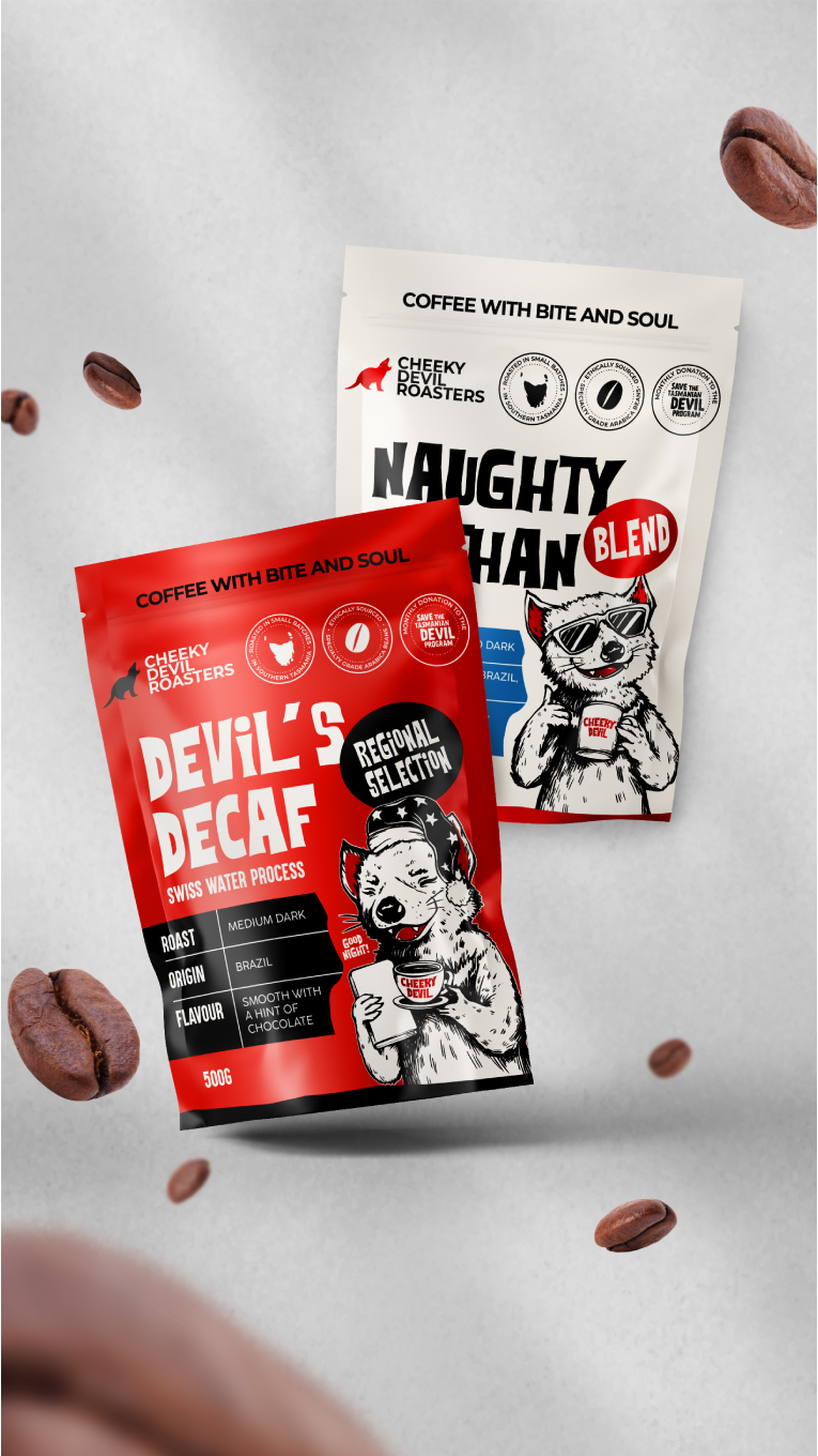 Cheeky Devil Coffee Roaster Rebrand: Bold Packaging Makeover