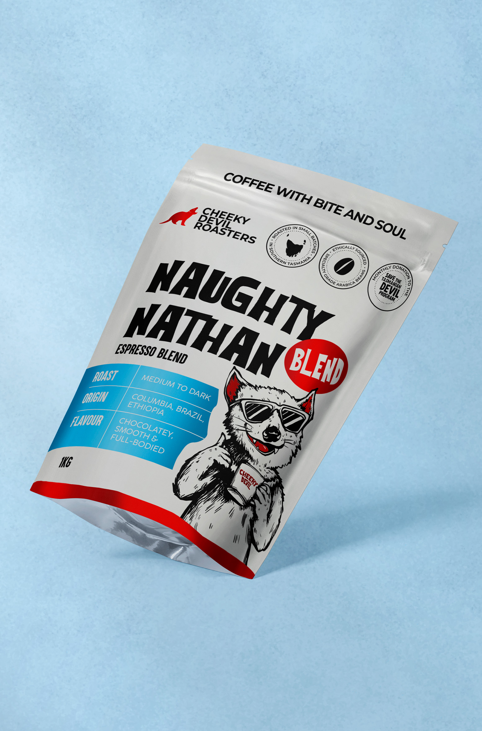 Cheeky devil roasters coffee packaging design by thirsty fox