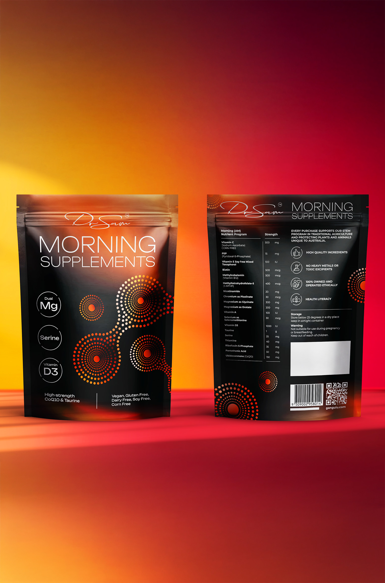 Dr Sam Longevity Supplement Packaging