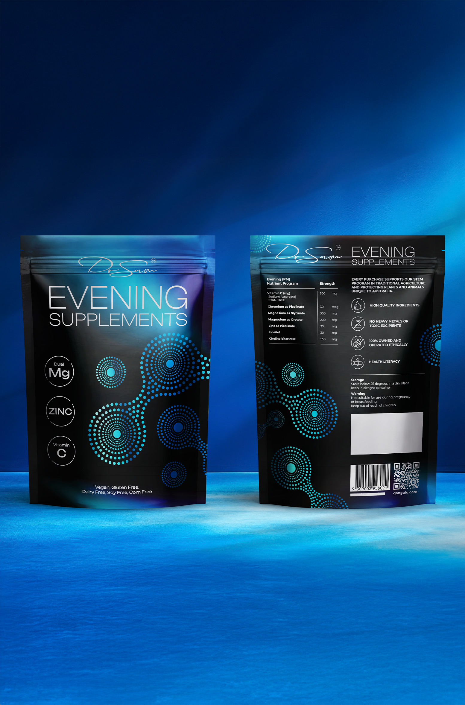 Dr Sam Longevity Supplement Packaging