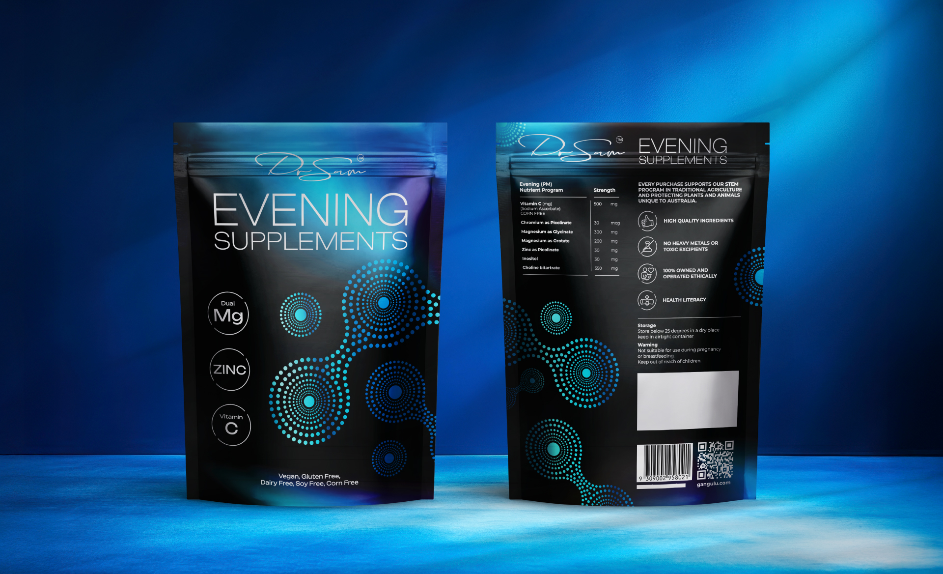 Dr Sam Longevity Supplement Packaging