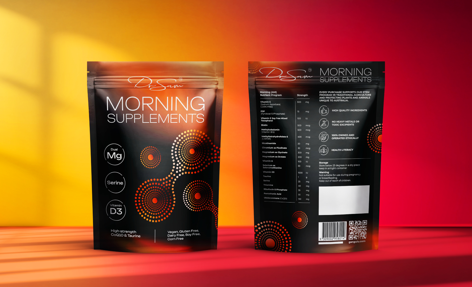 Dr Sam Longevity Supplement Packaging