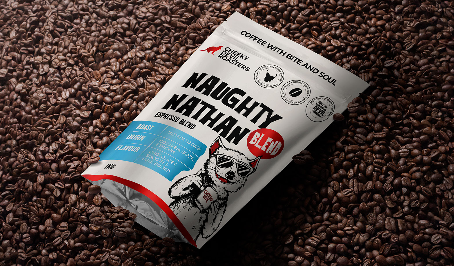 Cheeky Devil Coffee Roaster Rebrand: Bold Packaging Makeover