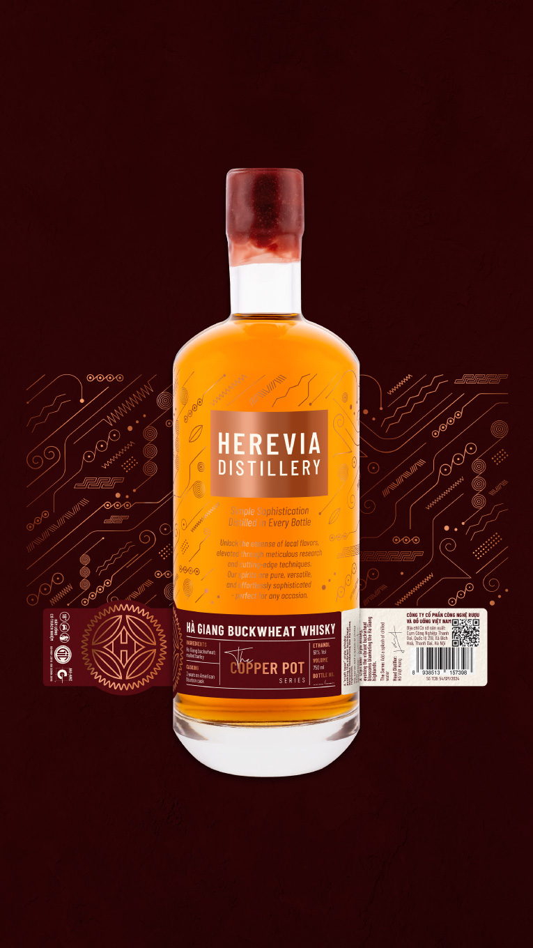 Herevia Distillery Gin and Vodka Label Redesign