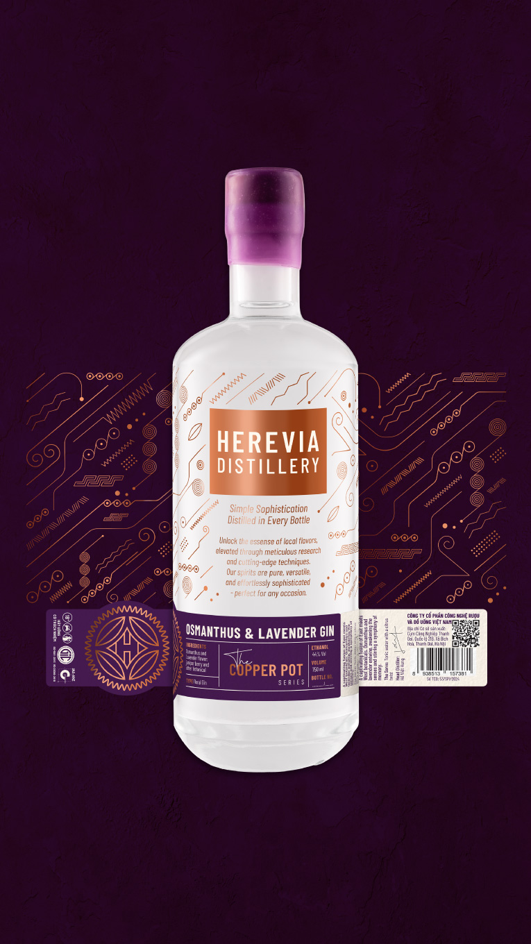 Herevia Distillery Gin and Vodka Label Redesign