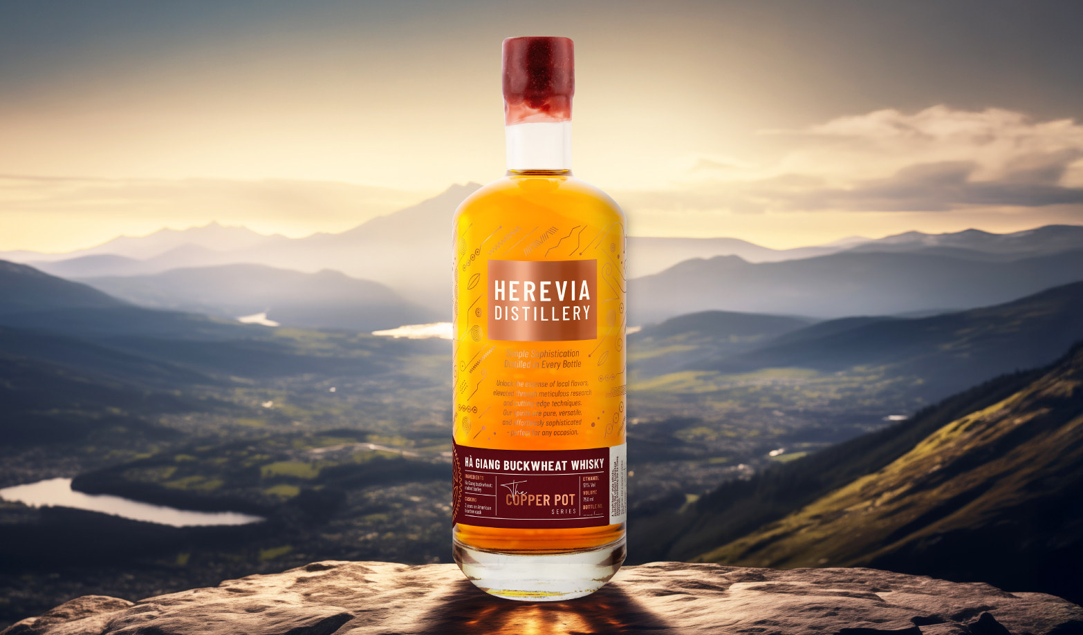 Herevia Distillery Gin and Vodka Label Redesign