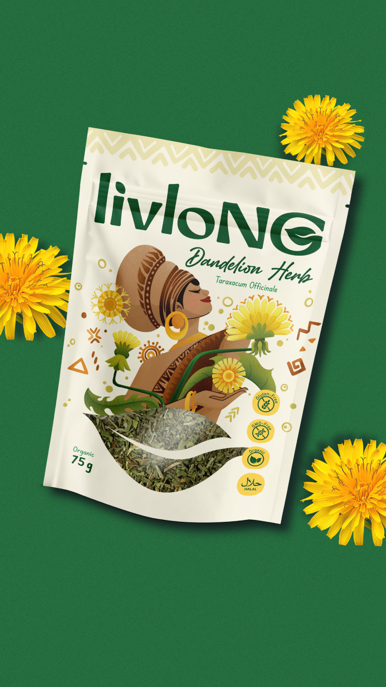 livloNG Herbal Tea Packaging Design: Tea that Carries the Spirits of Africa
