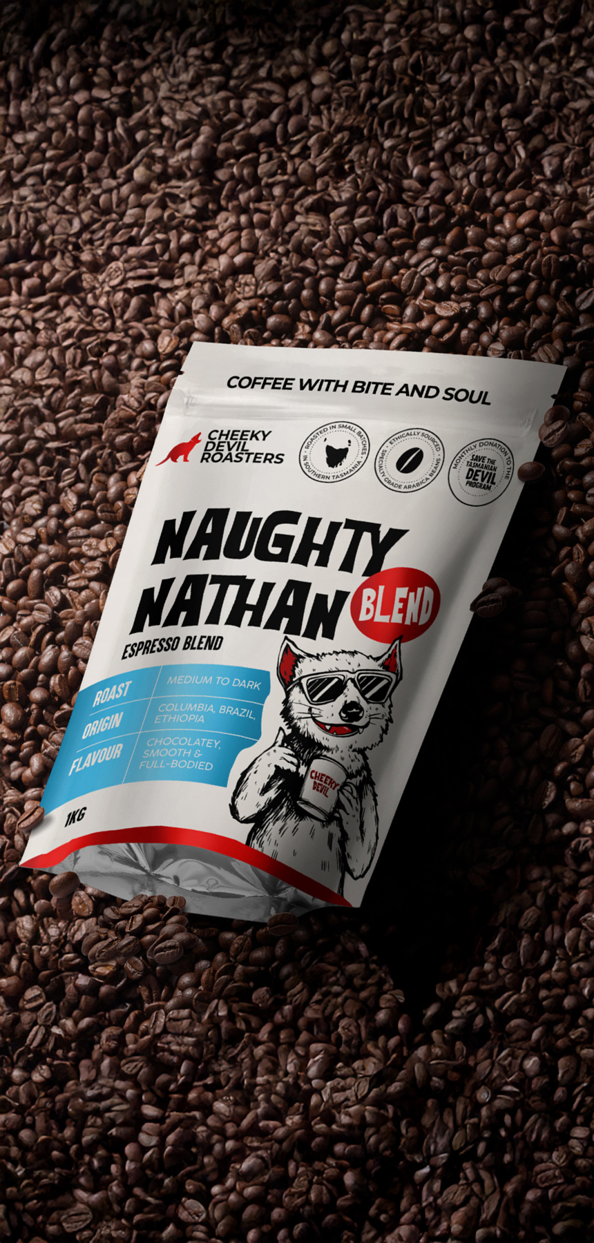 Cheeky devil roasters coffee packaging design by thirsty fox