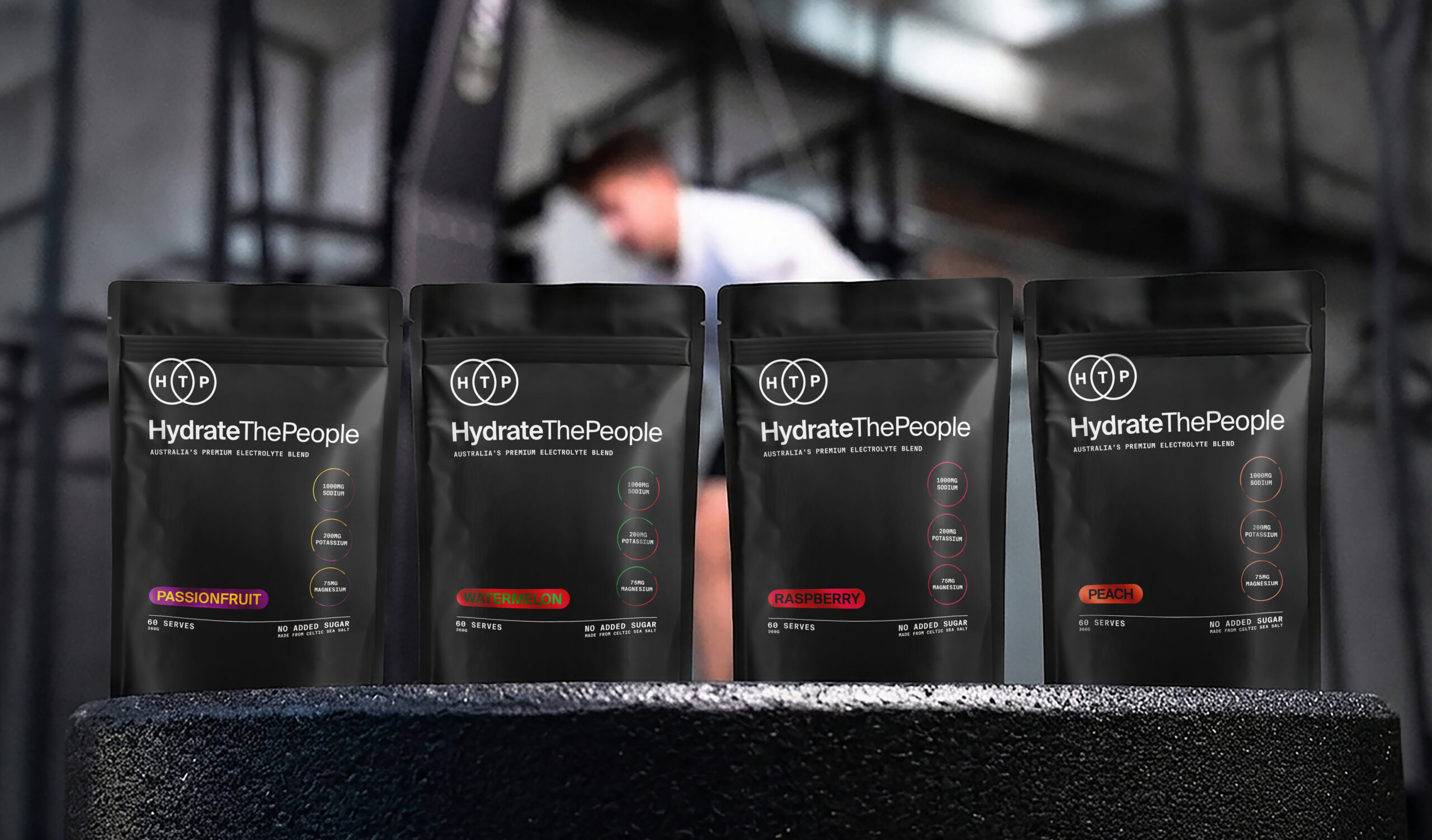 Hydrate the People premium electrolyte packaging designed by Thirsty Fox, Australia