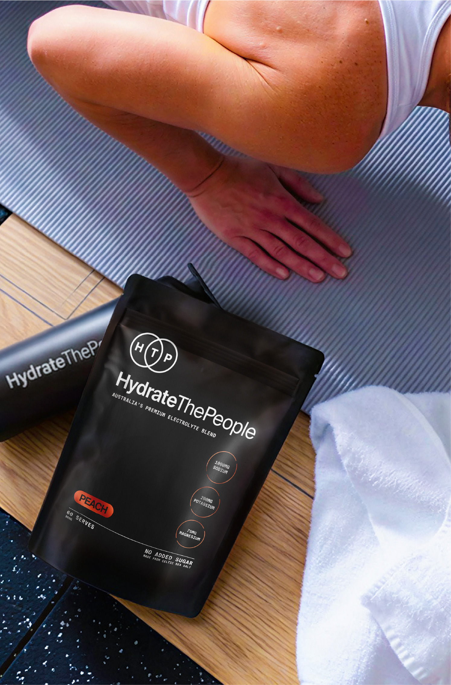 Hydrate the People premium electrolyte packaging designed by Thirsty Fox, Australia